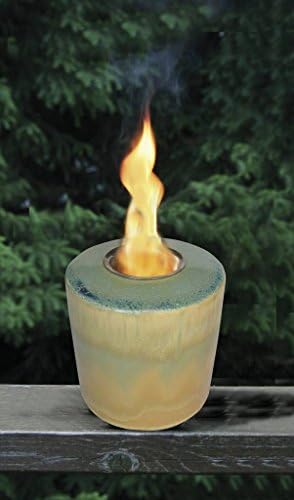 Elegant Outdoor Patio Tabletop Burner Jewelry Gemstone Collection SET of 2 Fire Bowls (Blue Ivory, Round)