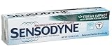 Sensodyne Fresh Impact Toothpaste for Sensitive Teeth and Cavity Protection with Fluoride, Maximum Strength, 4 oz Tubes (Pack of 4)