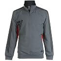 Adidas Skyler Half Zip Woven Jacket Lead/Red Mens Size