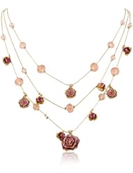 Betsey Johnson "Imperial Princess" Flower Illusion Necklace, 19"