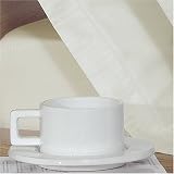 Dorma Pale Cream Kingsize Fitted Sheet (153 x 200 x 32cm)