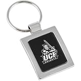 UCF Knights Brushed Metal Square Keychain