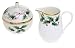 Mikasa Bone China Ribbon Holly Covered Sugar and Creamer Set