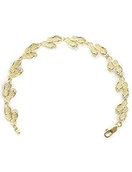 Gold Nautical Braclt Bracelet Double Flip-flop W White Straps