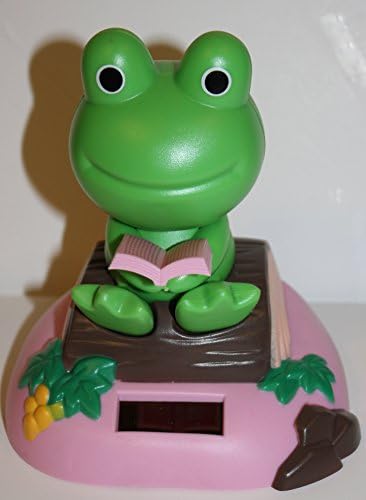 Solar Power Bobble Head Reading Frog Home Decoration Car Decoration