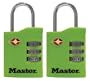 Master Lock 4684T TSA-Accepted Lock in Neon Green, Orange, Pink, or Purple, 2-Pack