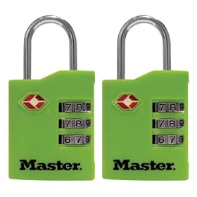 Master Lock 4684T TSA-Accepted Lock in Neon Green, Orange, Pink, or Purple, 2-Pack