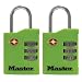 Master Lock 4684T TSA-Accepted Lock in Neon Green, Orange, Pink, or Purple, 2-Pack