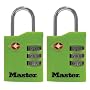 Master Lock 4684T TSA-Accepted Lock in Neon Green, Orange, Pink, or Purple, 2-Pack