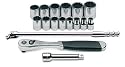 Bahco Snap On 805217 17 Piece 1/2-Inch Drive 7/16-Inch to 1-1/4-Inch Socket Set