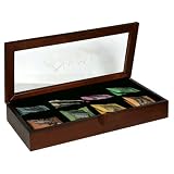 Numi Tea Assorted Teas and Tessans in Velvet Tea Chest with Glass Top, Tea Bags, 56 Count Box