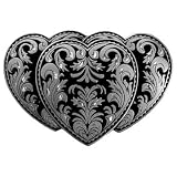 Western Style Heart Diamond Cut Belt Buckle by Bergamot