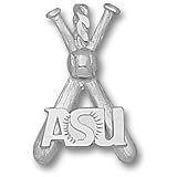 Arizona State Asu Baseball Bats Pendant (Silver)