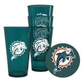 Miami Dolphins Plastic Pint Glass Set
