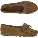 Minnetonka Moccasin Women's Kilty Suede Moc (Brown Suede 7.5 M)