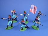 Britains Deetail DSG Toy Soldiers Indian Wars US 7th Cavalry in Black Hats 54mm Hand Painted Collectible Plastic Figures