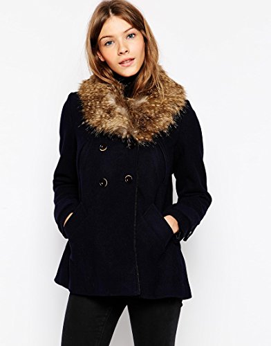 Parka London Short Swing Coat with Detachable Faux Fur Hood 並行輸入品