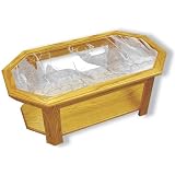 Glass Top Octagon Coffee Table - Solid Oak, Fully Assembled - Wildlife Deer Art Etching by MasterVisions Etched Glass Home Decor