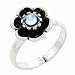 Sterling Silver Light Blue cz Flower Toe Ring