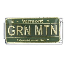 License Plate Vermont Flag Italian Charms Bracelet Link