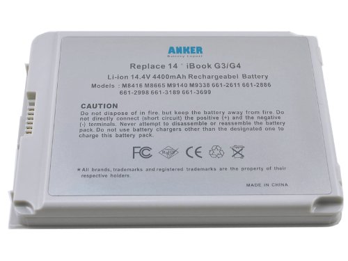 Anker Batterie d’ordinateur portable pour Apple ibook M9628 M9848X/A M9848LLA M9009TA* M9009LLA M9009*A M9009JA [Li-ion  8-cell 4400mAh]
