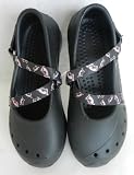 Doggers, Toddler Mary Jane Style Clogs, Black/Black and Pink Strap, Size 5/6