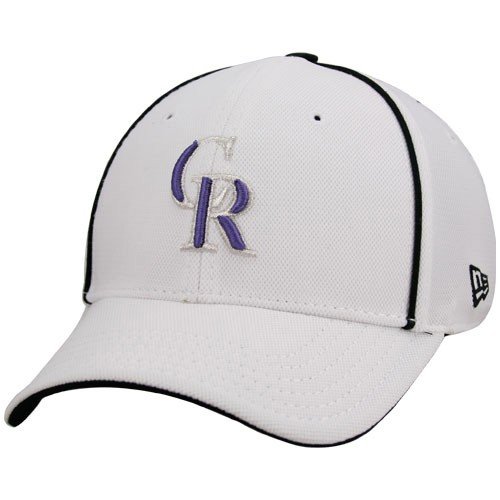 Buy New Era Colorado Rockies White Max 39THIRTY Stretch Fit Hat by New Era