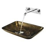 Vigo Industries VGT112 Copper Glass Faucet Bathroom Vessel Sink, Chrome