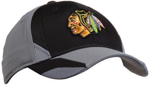 NHL Men's Chicago Blackhawks Black Center Ice Practice Cap (Black, Large/X-Large)