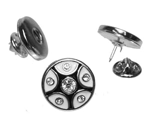 Trendline24 Click Button Anstecker / Brosche br001 passend für alle Standard Chunks -inkl. Schmuckbeutel
