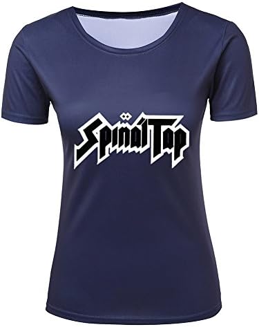 peern Tees Womens Crew Neck 3D Navy Short Sleeve Spinal Tap Spinal