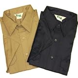 Key Short Sleeve Twill Uniform Shirt-Navy