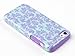 DandyCase 2in1 Hybrid High Impact Hard Sea Green Flower Pattern + Purple Silicone Case Cover for Apple iPhone 5C Screen Cleaner