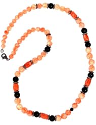 Sterling Silver Diamond Pave Gemstone Beads Necklace Fashion Jewelry