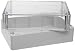 BUD Industries PN-1327-C Polycarbonate NEMA 4x Box with Clear Cover, 6-23/32 Length x 4-3/4 Width x 3-9/64 Height, Light Gray Finish