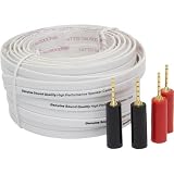General Electric High Performance Flat Speaker Wire, 30 Feet, Includes 2 Pairs of Speaker Pins