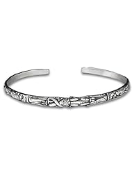Sterling Silver Narrow Totem Northwest Coast Native American Bracelet. Made in USA.