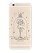 DECO FAIRY Compatible WIth iPhone 6 / 6s, Cartoon Anime Black Rose Outline Beauty Fairy Tale Prince Princess Royal Magic Curse Love Beast Transparent Translucent Flexible Silicone Cover Case