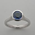 14k White Gold Ring Unusual Bezel Design Set With Natural Sapphire 1.11 Ct