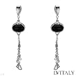 DV ITALY Wonderful Earrings With Genuine Onyxes Made in 925 Sterling silver. Total item weight 16.4g Length 86mm