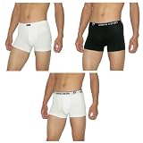 3 PACK: Mens Pierre Cardin Finest Comfortable Fit Trunks / Boxer Shorts / Underwear - White & Black