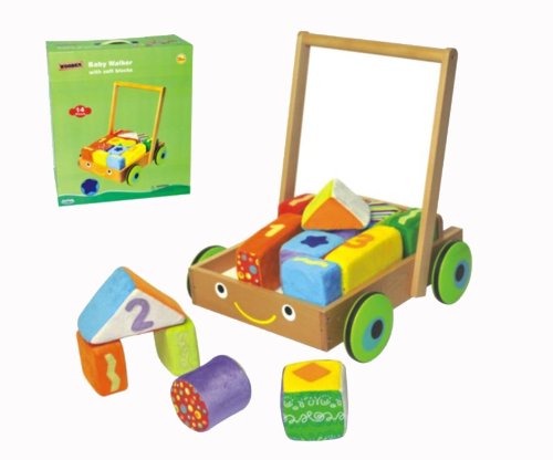 Parkfield Wooden Baby Walker With 14 Soft Blocks