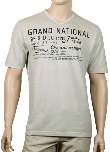 Fischer. Modisches T-Shirt,V-Ausschnitt mit Druck- 