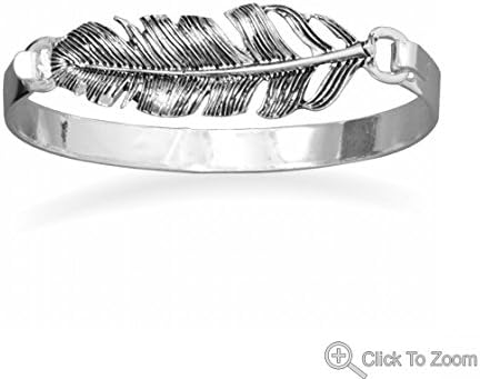Oxidized Feather Fashion Bangle Bracelet