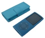 Electronics : 4G BLUE WALLET CASE & FREE BLUE SILICONE COVER FOR THE NEW APPLE iPOD NANO 4th GENERATION 8GB 16GB (SEP 2008)