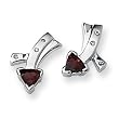 Garnet and Diamond Sterling Silver Earrings