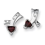 Garnet and Diamond Sterling Silver Earrings