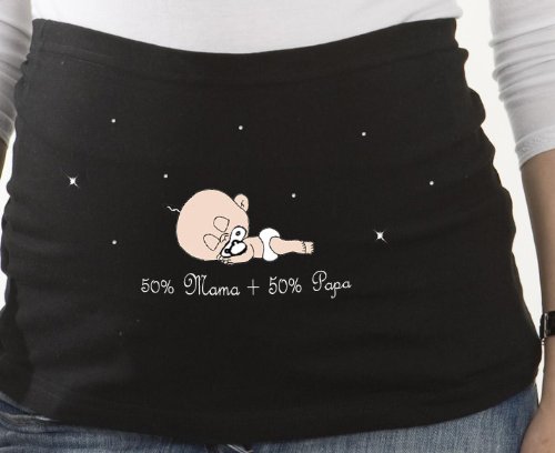 Bauchband 50% Mama + 50% Papa von Surya schwarz