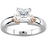 14K Rose and White Gold Diamond Solitaire Engagement Ring - 0.50 Ct.