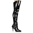 4 Inch Sexy Thigh Boot With Elasticated Gusset Womens Black Boots Single Sole Boots Patent